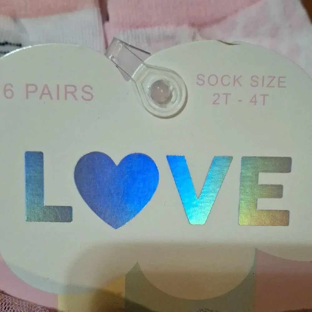 Love Pink and Purple Kids Socks Set 12 Pair (Soc005)